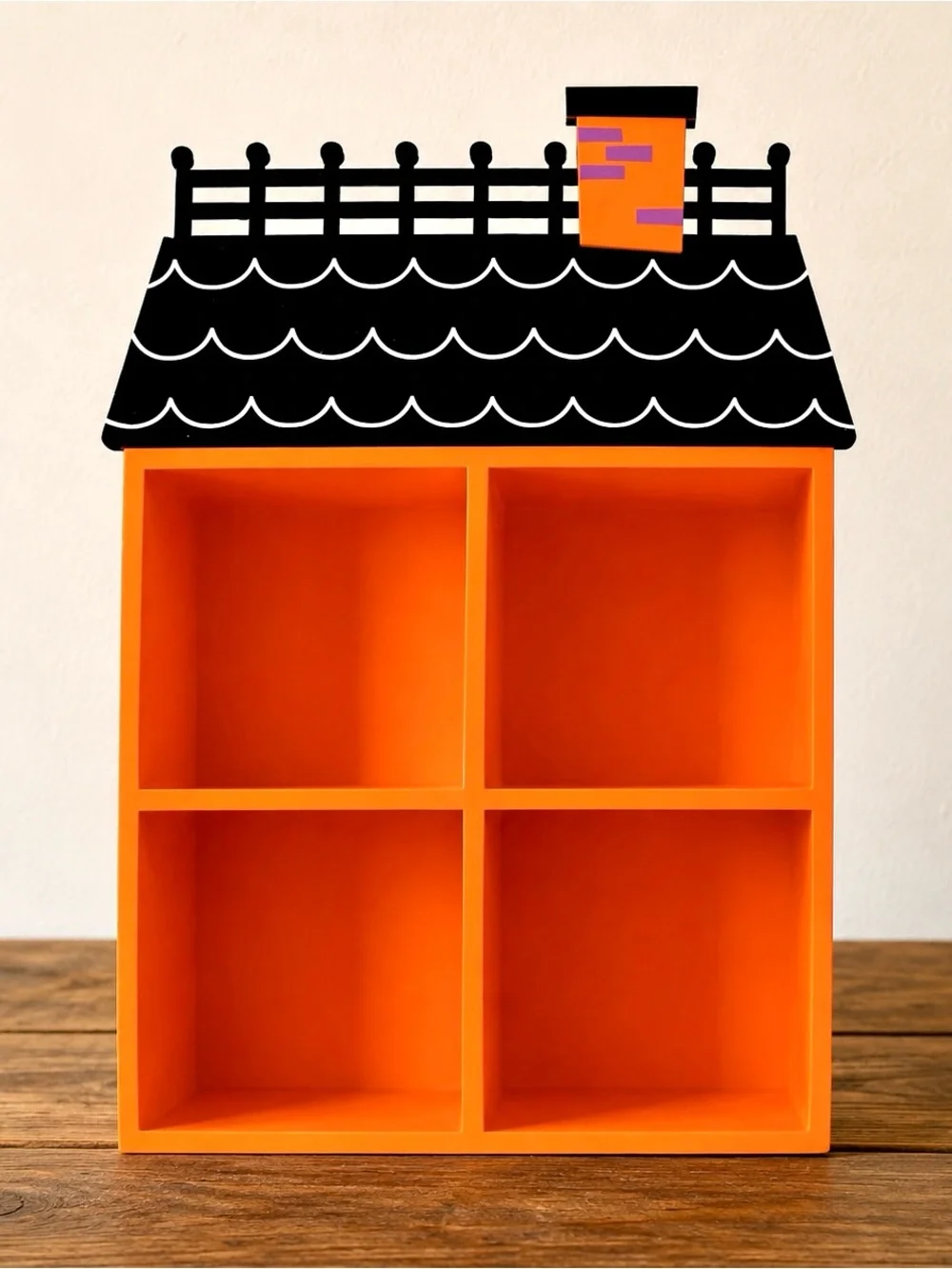Target Bullseye Playground Orange & Black Halloween House Wooden Display Shelf